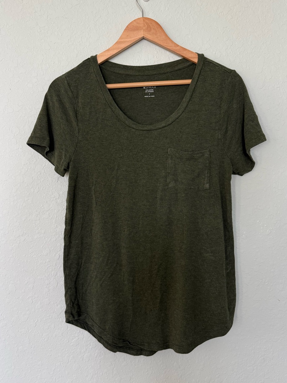 Market & Spruce Olive Green Short Sleeve Pocket Tee